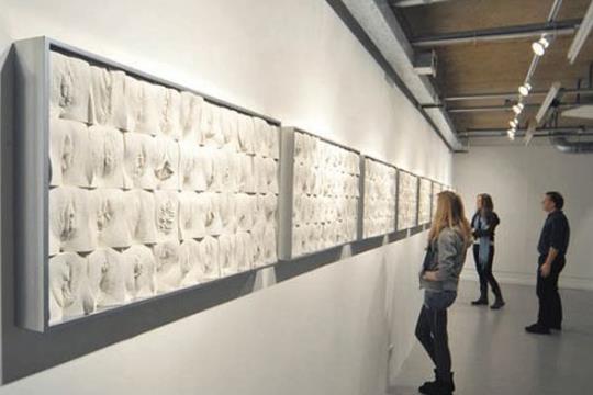 汗!英国男艺术家雕塑女阴长城 5年创作400位女性阴部复刻雕塑